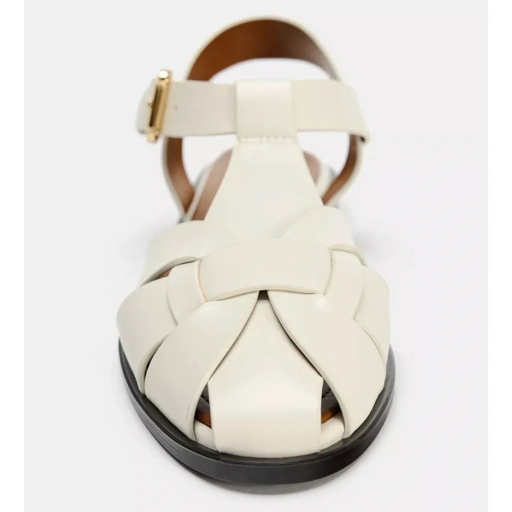ZARA FLAT FISHERMAN SANDALS NWT 7.5 (38) - Picture 4 of 13